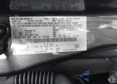 2016 Ford Focus Se from USA, damaged, VIN 1FADP3K23GL377109